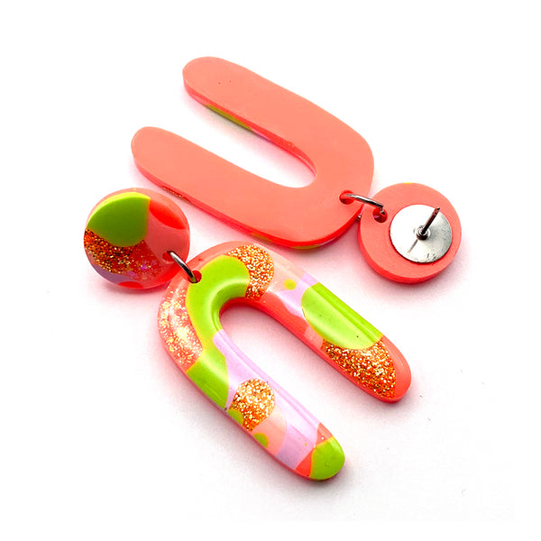 Resin Earring · Jeanie · Apricot Multi