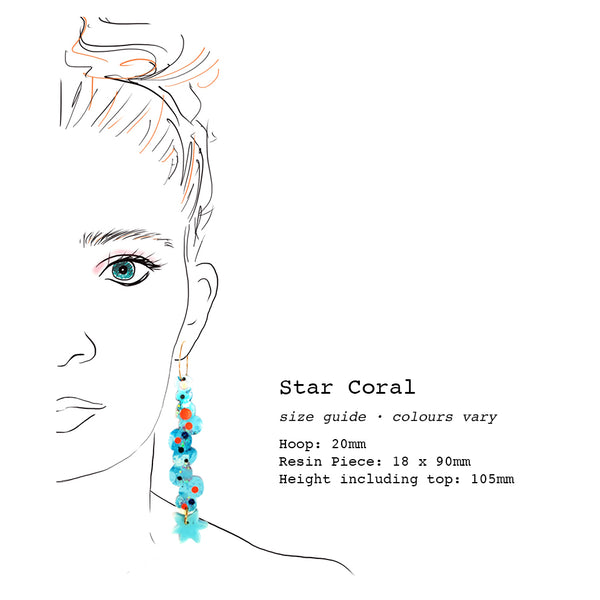 Resin Earring · Star Coral · Chartreuse