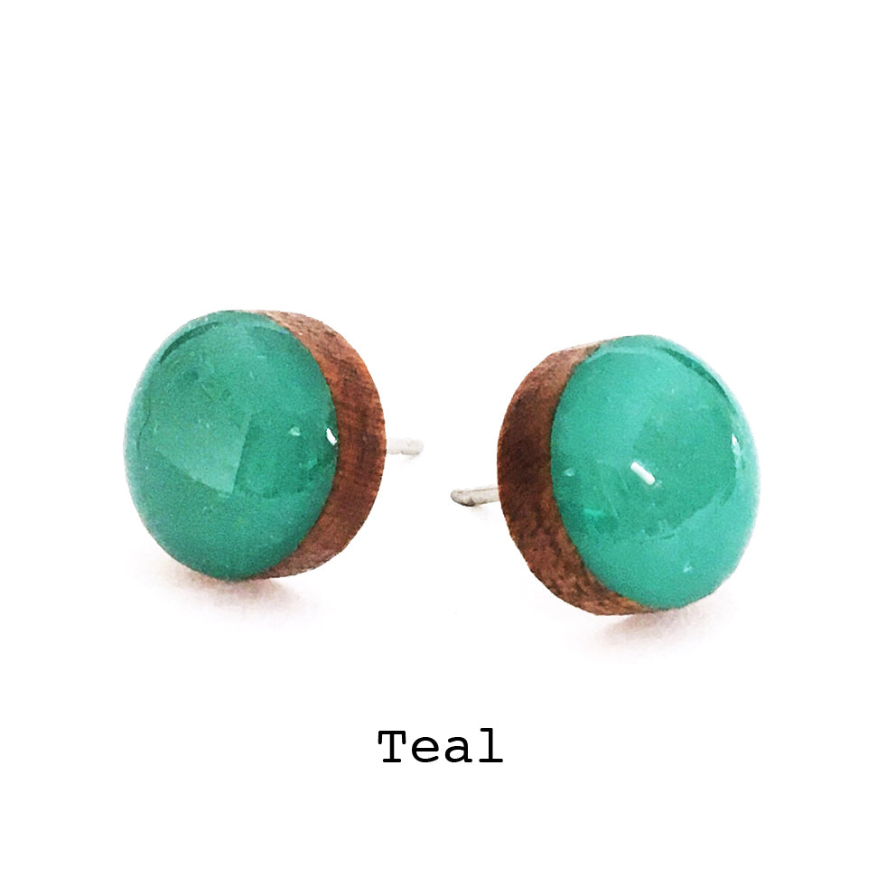 Dot Earrings · Teal