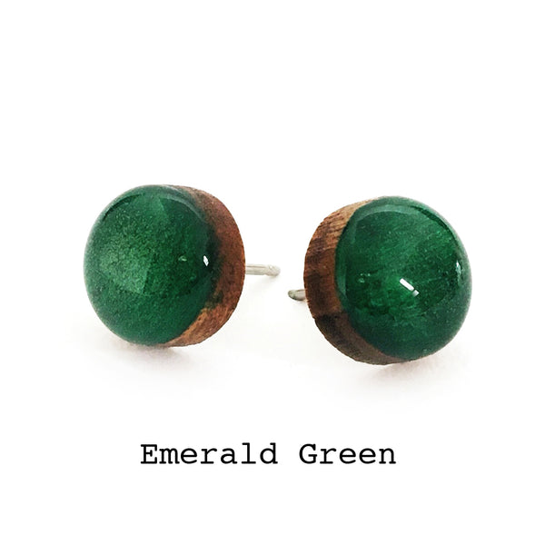 Dot Earrings · Emerald Green
