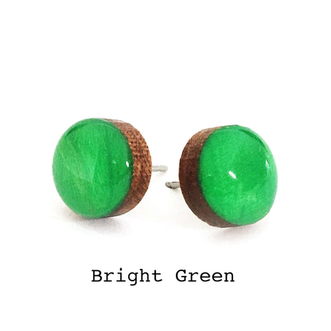 Dot Earrings · Bright Green