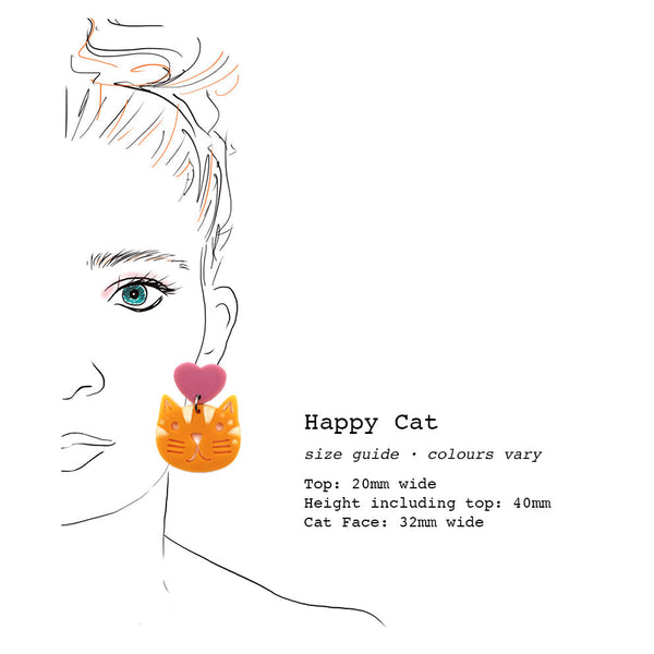 Happy Heart Cat · Glitzy Silver