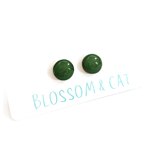 Dot Earrings · Olive Green