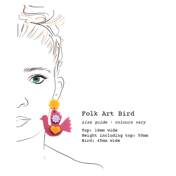 Folk Art Birdie · Burnt Orange · 02