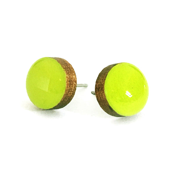 Dot Earrings · Lime Green