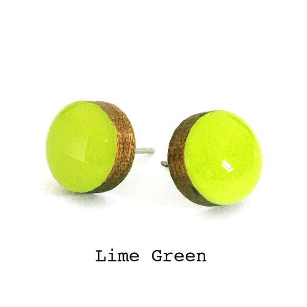 Dot Earrings · Lime Green