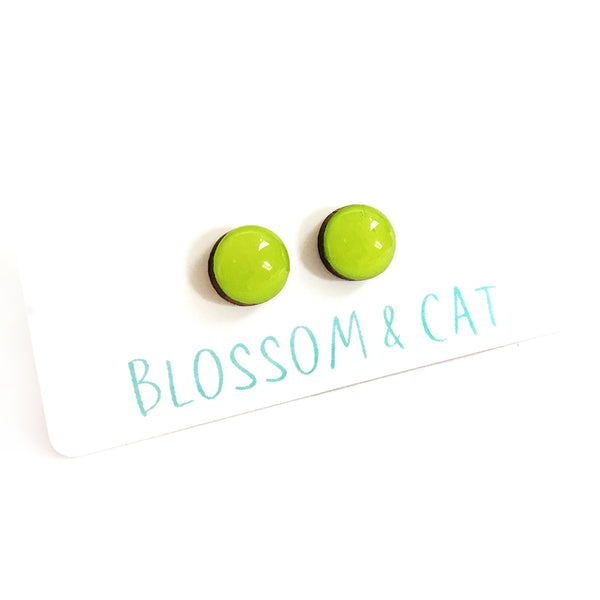 Dot Earrings · Lime Green