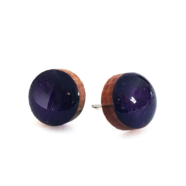 Dot Earrings · Dark Purple