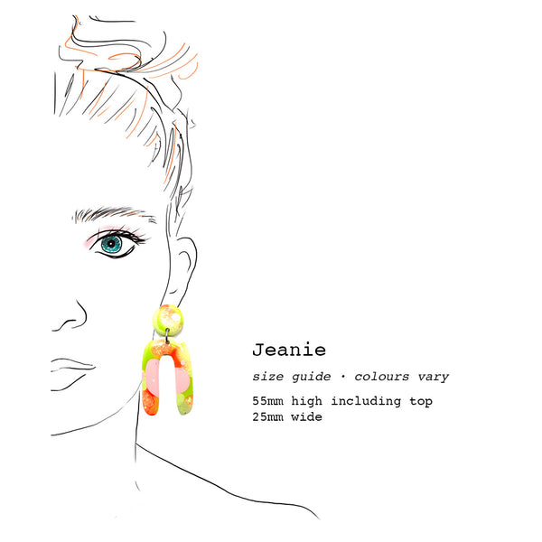 Resin Earring · Jeanie · Apricot Multi