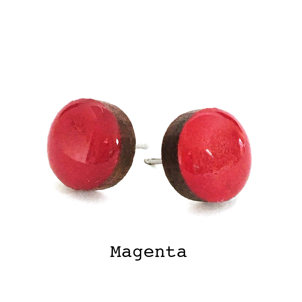 Dot Earrings · Magenta