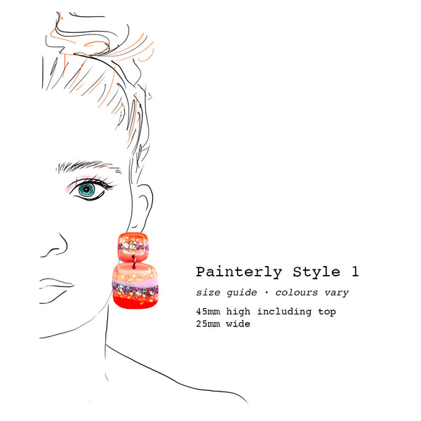 Resin Earring · Painterly · Style 1 · 1