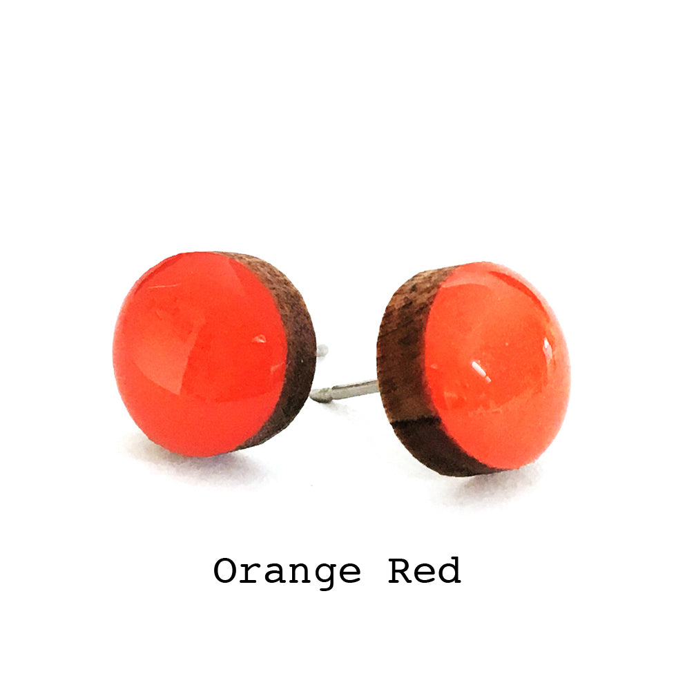 Dot Earrings · Orange Red