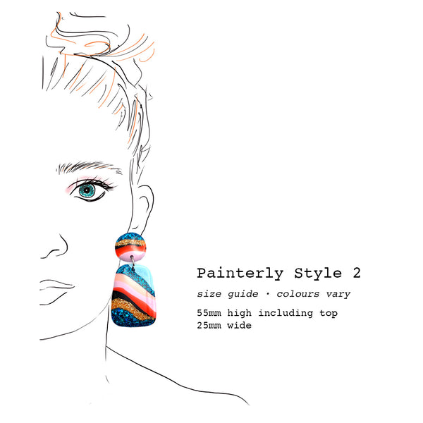 Resin Earring · Painterly · Style 2 · 9