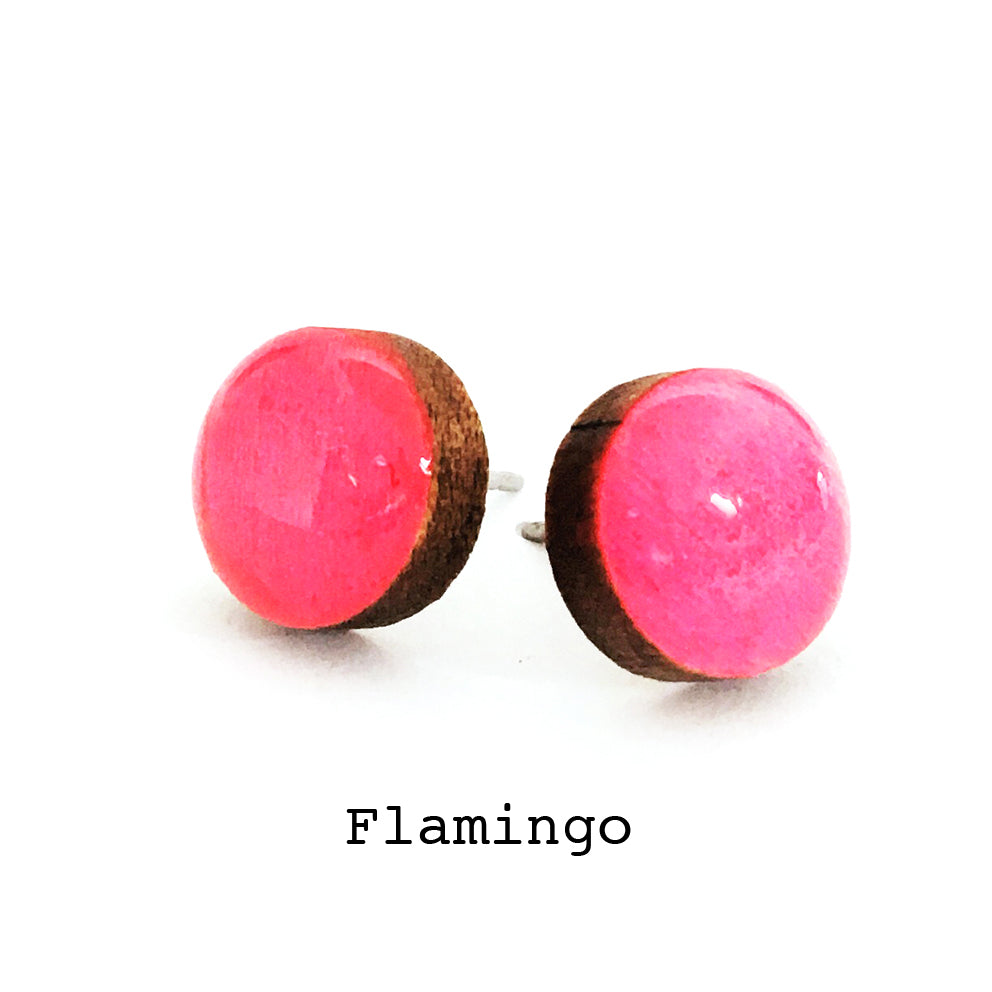 Dot Earrings · Flamingo