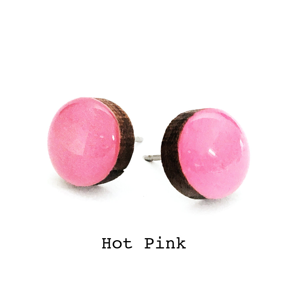 Dot Earrings · Hot Pink