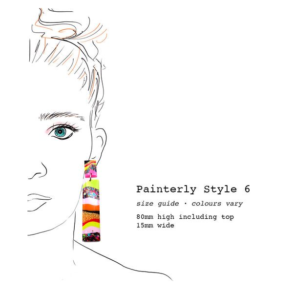 Resin Earring · Painterly · Style 6 · 4