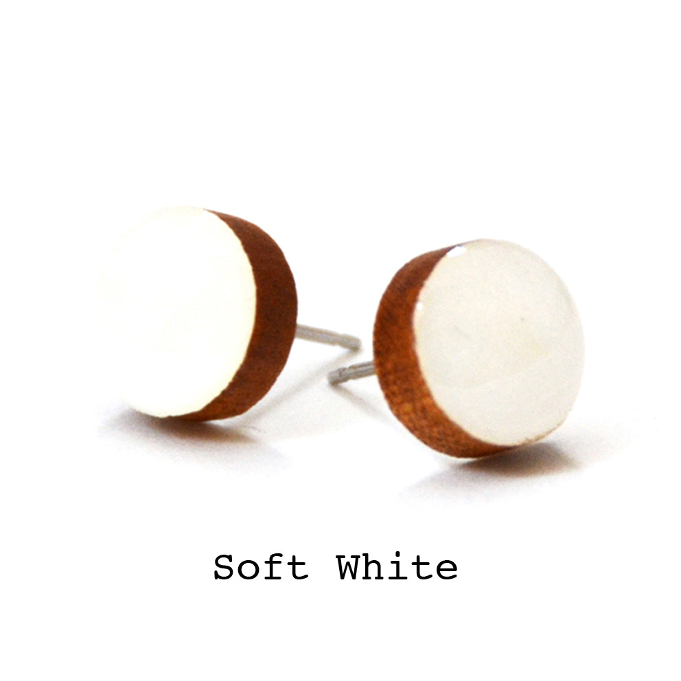 Dot Earrings · Soft White