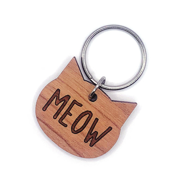 Keyring · Cat Slogan · Cherrywood