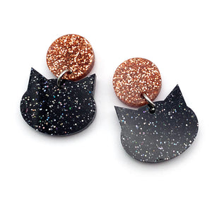 Meow Drops · Glitter · Black + Copper