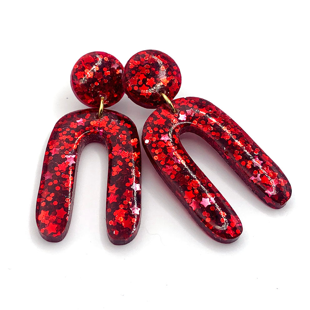 Resin Earring · Jeanie · Red