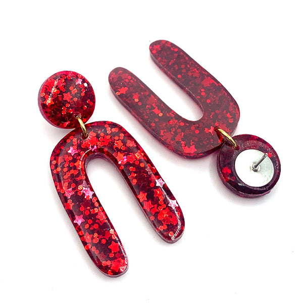 Resin Earring · Jeanie · Red